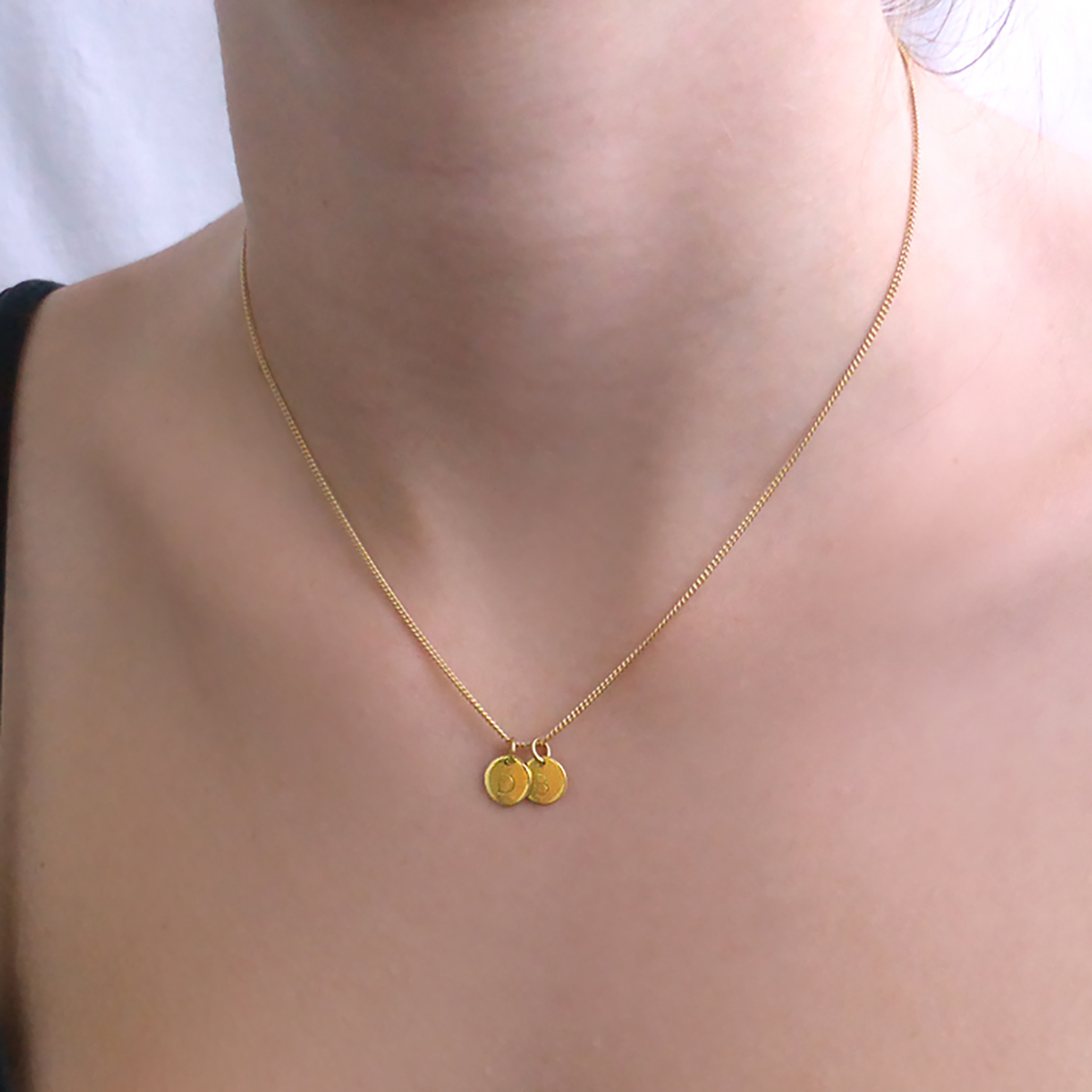 Verižica z dvema personaliziranima diskoma (zlato) - Image 3